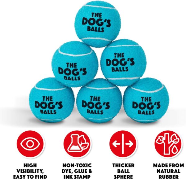 The Little Dog's Balls, Dog Tennis Balls, 6-Pack Small Blue Dog Toy, Strong Dog & Puppy Tennis Ball - Image 5