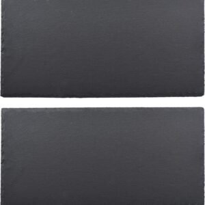 AOVNA 2 Pieces Reptile Basking Platform Tortoise Rock Plate Slate Reptile Food Dish Slate Habitat for Turtle Lizard Snake Chameleon, 24×12cm