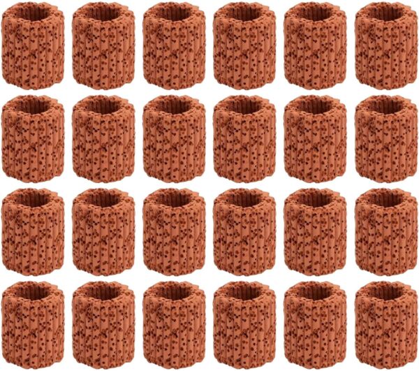 AOVNA 24Pcs Aquarium Water Plants Fixed Ring Fish Tank Plants Holder Red-Brown Ceramics Anti-Floating Accessories for Aquarium Decoration Fish Tank Pottery Holder Plant Gravity Ring