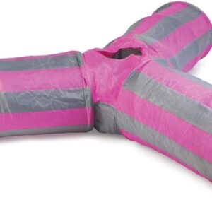 Ancol Acticat Cat Play Tunnel, Pink and Grey