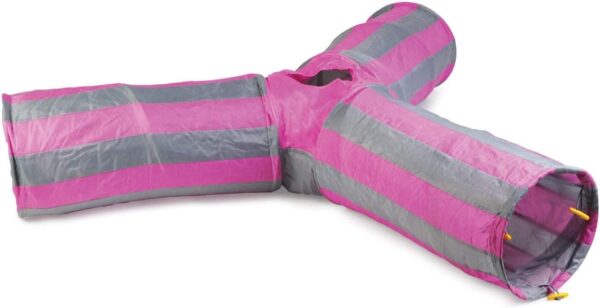 Ancol Acticat Cat Play Tunnel, Pink and Grey
