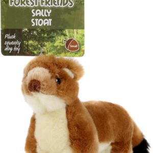 Animal Instincts Forest Friends Plush Squeaky Dog Toy Soft Comfort Puppy Toy Sally Stoat - Small