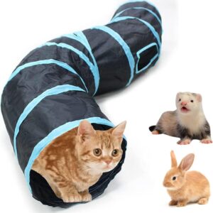 Bemodst S-Type Cat Tunnel, 2 Way/3 Way/4 Way/5 Way Collapsible S-shape Small Animal Tubes Kitty Tunnels Interactive Maze House Toy For Kitten Puppy Rabbit Guinea Pig (2-Way)