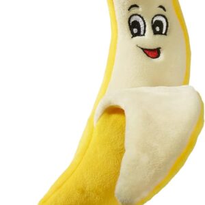CHEWFFON Dog Toy, Dog Squeaky Toy with Banana Shaped, Plush Dog Toy for Small, Mediuam and Large Dog, Crinkle Dog Toy (Banana)