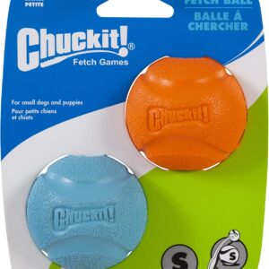 Chuckit! Fetch Ball Dog Toy, Durable High Bounce Floating Rubber Dog Ball, Launcher Compatible Toy For Dogs, Small, 2 Pack