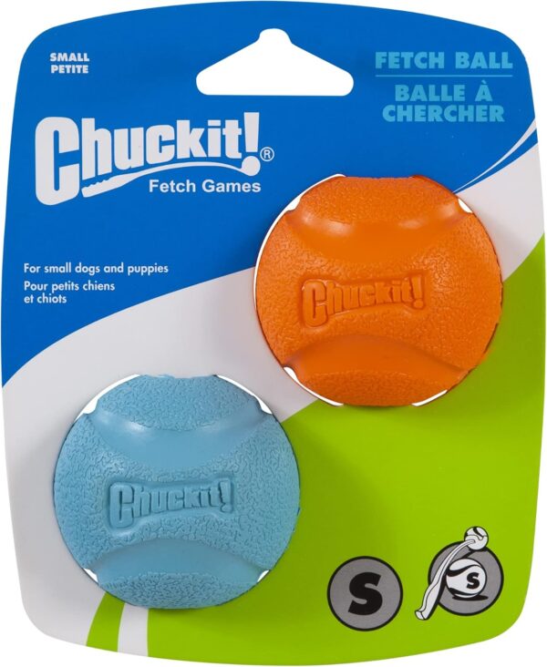 Chuckit! Fetch Ball Dog Toy, Durable High Bounce Floating Rubber Dog Ball, Launcher Compatible Toy For Dogs, Small, 2 Pack