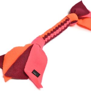 DogDirect London, DOG TUG TOY Tugger Tug Chase Rope SMALL: 45cm/17in, LARGE: 75cm/29in, Soft plaited Flexible FLEECE DOG TOYS Ideal FOR TRAINING, PUPPY PLAY, HAND MADE (Small, Orange) KAS4