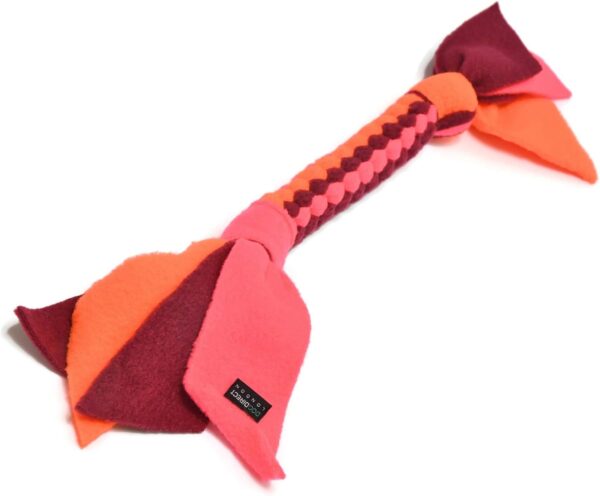 DogDirect London, DOG TUG TOY Tugger Tug Chase Rope SMALL: 45cm/17in, LARGE: 75cm/29in, Soft plaited Flexible FLEECE DOG TOYS Ideal FOR TRAINING, PUPPY PLAY, HAND MADE (Small, Orange) KAS4