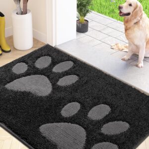 FCSDETAIL Dirt Trapper Indoor Door Mat 50 x 80 cm, Washable Entrance Rug, Absorbent Dog Doormat for Muddy Paws, Inside Mat for front door, Entryway, Pets