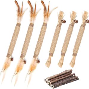 GIAPINST Natural Matatabi Silvervine Chew Sticks, Cat Catnip Sticks For Cats, Cat Catnip Toys For Indoor Cats Adult, Kitten Teething Dental Care, Increase Appetite and Stress Release(21 pcs)