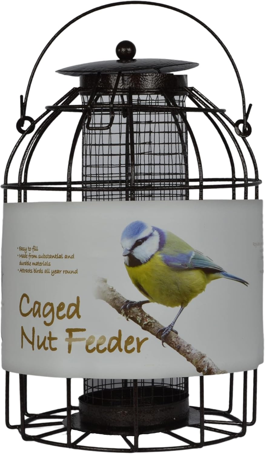 Green Jem Dome Caged Peanut Wild Bird Feeder, Designed To Deter Squirrels And Also Larger Garden Birds Such As Pigeons And Doves.