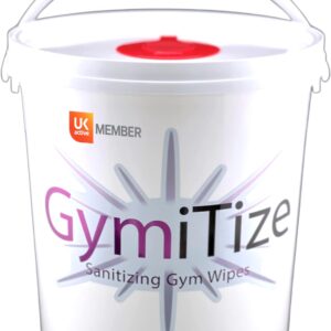 GymiTize Gym Wipes 1000 Wipe Bucket, Alcohol Free, Antibacterial, Antiviral, Made in The UK