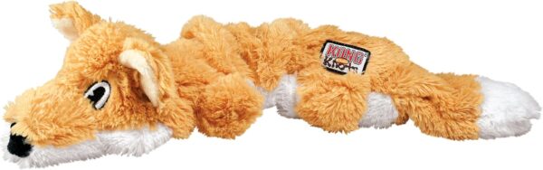 KONG - Scrunch Knots Fox - Internal Knotted Ropes and Minimal Stuffing for Less Mess - For Small/Medium Dogs