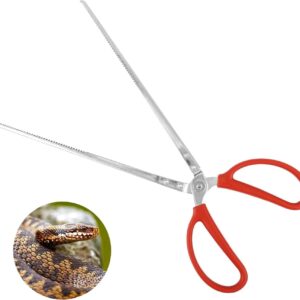 MFUOE Reptile Feeding Tongs Red Extra Long Large Tweezers Bearded Dragon Reptile Tank Accessories for Terrarium Reptile Vivarium
