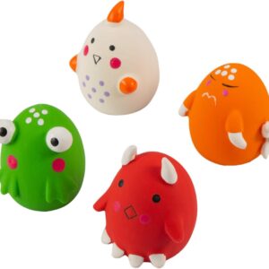 Nicoone Squeaky Dog Ball,4 Pcs Rubber Dog Squeaky Toys,3.1'' Dog Squeaky Balls Pet Latex Squeaky Toy for Small Medium Dogs Chasing Chewing