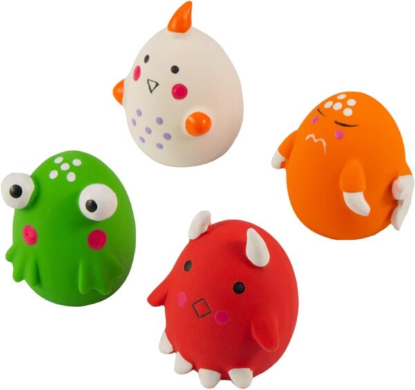 Nicoone Squeaky Dog Ball,4 Pcs Rubber Dog Squeaky Toys,3.1'' Dog Squeaky Balls Pet Latex Squeaky Toy for Small Medium Dogs Chasing Chewing