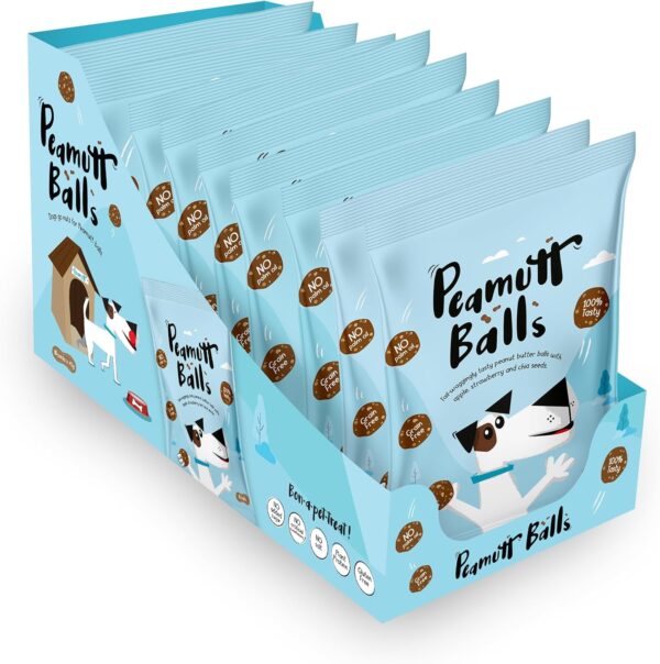 Peamutt Butter Balls, 10 x 45g, Peanut Butter Dog Treat, Formulated for Dogs, No Palm Oil, Feed as a Treat or Reward, Suitable for Dogs over 4 Months