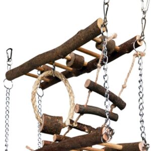 Pet Ting Natural Living Suspension Bridge Small Pet Toy Exercise Play Wood Rope