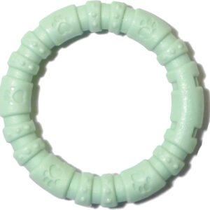 Rosewood small tough and durable chew and teething ring shaped dog toy for puppies and small dogs made of tough nylon material, Mint flavoured and scented, Green