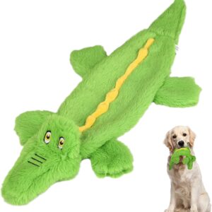 SHOKUTO Dog Toys, Interactive Dog Toys for Boredom for Puppy Small Medium Large Dogs, No Stuffing Crocodile Squeaky Dog Toys, Durable Dog Chew Toys for Teeth Cleaning, Christmas Dog Toys Gifts