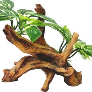 Smoothedo-Pets Aquarium Plants Fish Tank Decorations Small Plastic/Silk Artificial Plant Goldfish Waterscape Betta Rest Soft Leaf Hides/Driftwood Ornaments (Type-J)