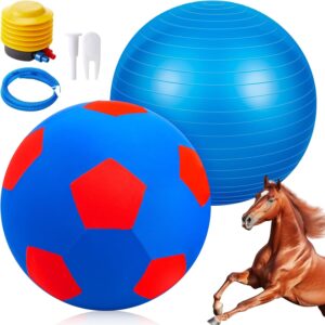VercanMonth Giant Herding Ball with Ball Cover Horse Toys for Horses Stall Entertainment Play, Pump Included (Blue,40 Inches)