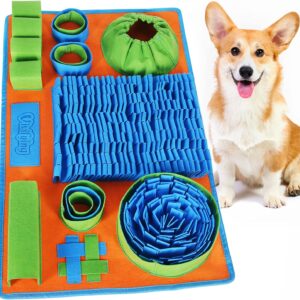Vivifying Snuffle Mat for Dogs, Interactive Feeding Game for Boredom and Mental Stimulation, Dog Feeding Mat Encourages Natural Foraging Skills and Slow Eating