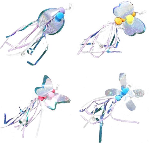 YAPAILANG 4pcs Cat Toy Accessories With Tassels Replacement Heads Wand Refills Cat Toy Attachments Shape Wand Refills