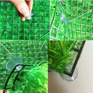 kathson 3 PCS Aquarium Grass Mat Decorations Artificial Plastic Lawn Ornament Landscape Green Plants Decoration for Saltwater Freshwater Tropical Fish Tank Decor