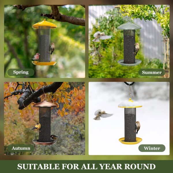 Kingsyard Metal Mesh Tube Bird Feeders for Outdoor Hanging, Finch Bird Feeder for Nyjer/Thistle Seed, 2.5 lbs Large Capacity (Antique Copper) - Image 6