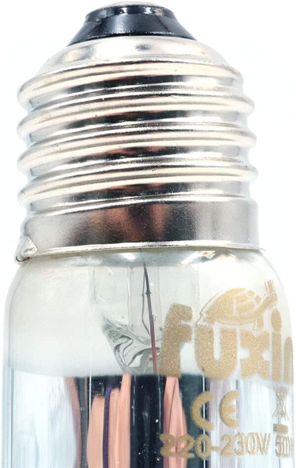 ANCLLO 2pcs Transparent Reptile Heating Bulbs, Durable Infrared Heat Lamp Warming Light Bulb Pet Light for Reptile and Amphibian Lizard Tortoise Spider Snake Chameleon 220-230V(50W) - Image 4