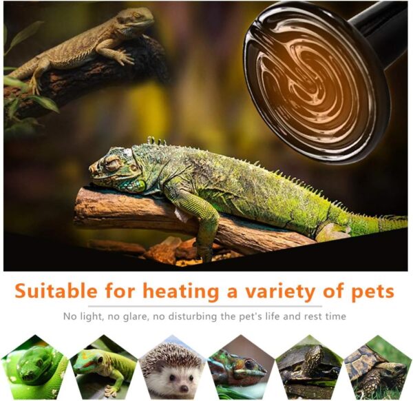 Gtagain Reptiles Heating Lamps - 1-3 Pcs E27 220-240V Infrared Ceramic Reptile Heater Tortoise Terrarium Emitter Bulb No Light 25/50/75/100/150/200W - Image 8