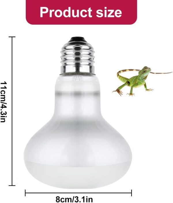 YANGUN 2 Pack Reptile Heat Lamp 100W, E27 Heat Bulb for Reptiles, Daylight Basking Spot Bulb, Tortoise Heat Lamp Bulb, Reptile Heating Bulb for Tortoise, Amphibian, Chicks, Puppies, Lizard, Snakes (B) - Image 2