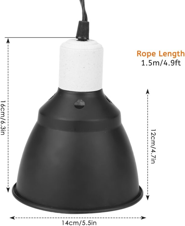 Haokaini E27 Reptile Turtle Heat UVA/UVB Bulb Lamp Light Holder 220V 300W Reptile Clamp Lamp Heating Lighthouse for Chicken Brooder Basking(UK Plug) - Image 7