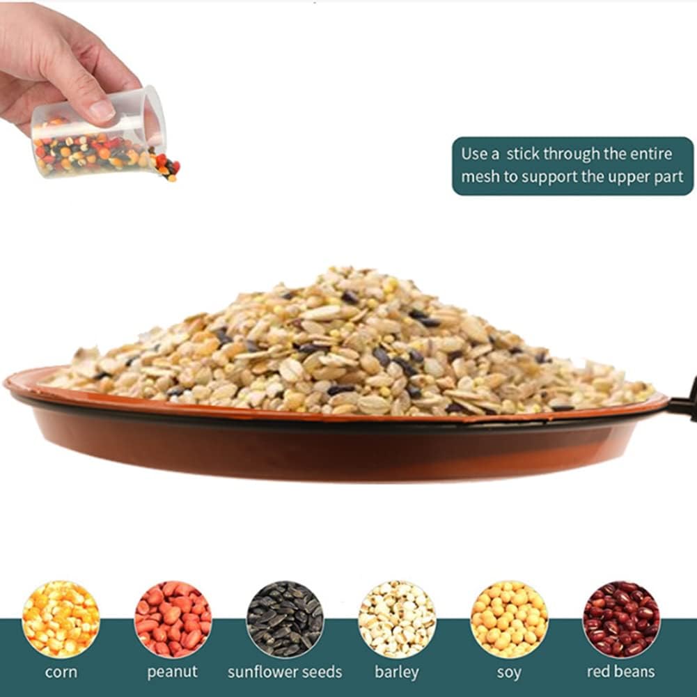 AUTUUCKEE Bird Feeder with Tray, Hanging Bird Bath Fence Attracting Balcony Wall Mounting Bird Tables for the Garden DIY Deck with Iron Ring Bird Feeder(3 Ring+3 Tray+1bag Screw+1bag Clip) - Image 3