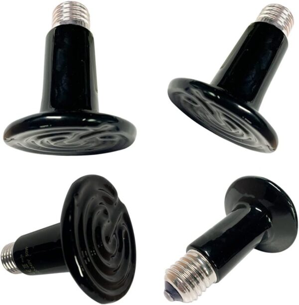 2 Pack Reptile Heat Lamp Terrarium Ceramic Heat Bulb Infrared Heat Emitter No Light No Harm for Pet Heater Reptile Brooder Coop Lizard Turtle Snake Chicken Aquarium Amphibian (200) - Image 2