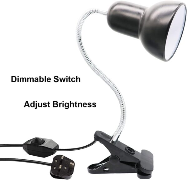IuulFex Tortoise Heat Lamp Turtle Basking Light for Reptiles with 25W 50W 75W E27 UVA UVB Heat Spotlight Holder Clamp Lamp Fixture with 360° Rotating Neck for Lizards Turtle Snakes Aquarium Warm White - Image 4
