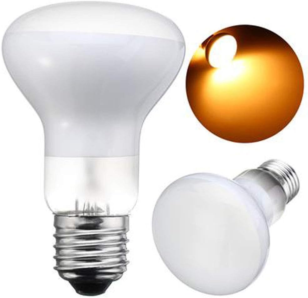 POFET 2pcs Reptile Heating Bulbs, Durable Infrared Heat Lamp Warming Light Bulb White Pet Light for Reptile and Amphibian Lizard Tortoise Spider Snake Chameleon 220-240V(75W) - Image 2