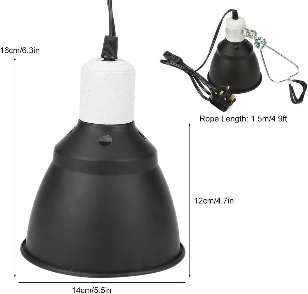 Petyoung E27 Reptile Turtle Heat UVA/UVB Bulb Lamp Light Holder, 300W Reptile Heating Lighthouse for Chicken Brooder Basking-UK Plug - Image 7