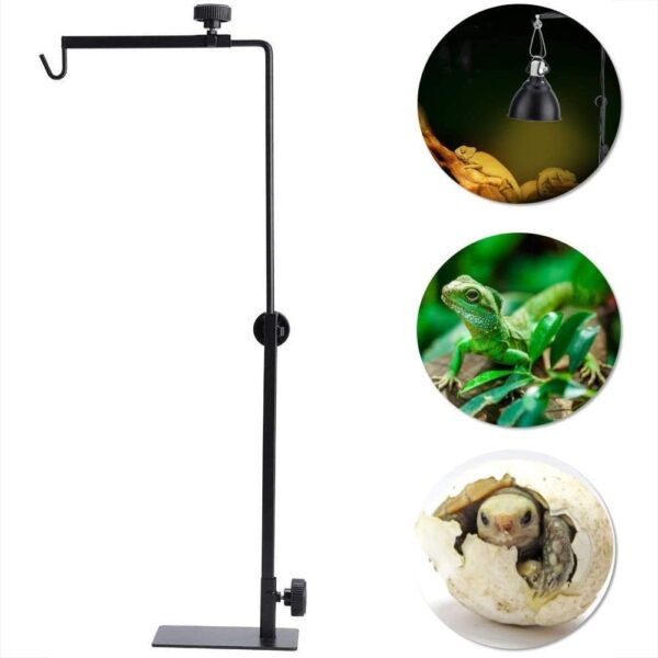 PETSOOO Reptiles Lamp Stand Small, Adjustable Height Landing Light Lamp Stand Bracket Metal Lamp Hanger Holder Support for Pet Reptiles Tortoise Centipede Spider 40-64cm Height - Image 2