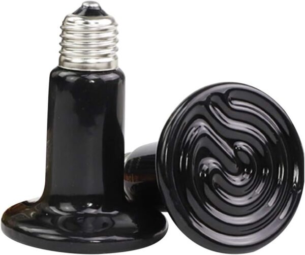Xiedeai Reptiles Amphibians Terrarium Heat Lamps - 2Pcs 25W Infrared Ceramic Reptile Heater Lizards Tortoise Pet Terrarium Emitter Bulb No Light Heating Lamp E27 220-240V - Image 3