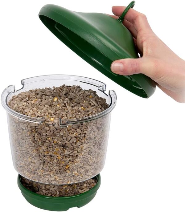 Hanging Lantern Garden Bird Feeder - My Favourites - Easy fill, rainproof roof, green - Image 2