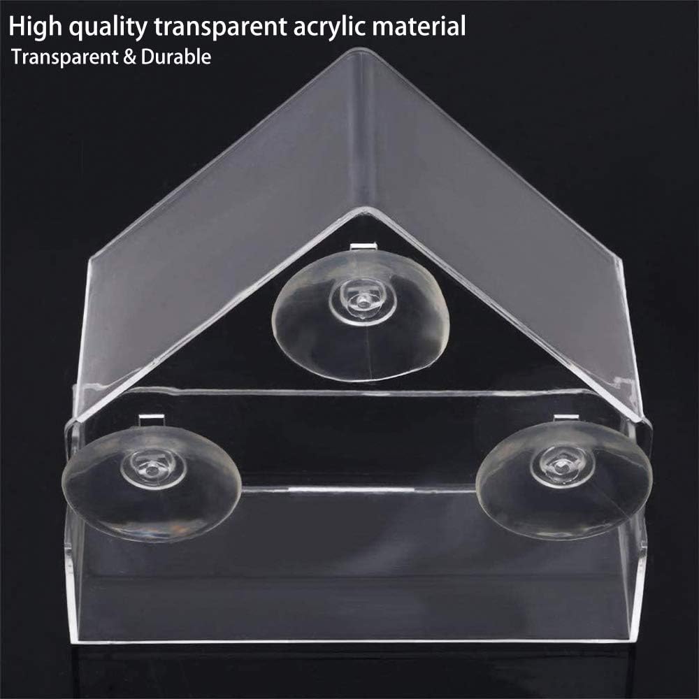 Lifreer Window Bird Feeder with Strong Suction Cups Plastic Wild Bird Feeder House Clear Bird Seed Feeders for Garden Outdoor - Image 3