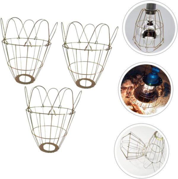 BELLIFFY 3pcs Retro Bulb Cover Retro Light Cage Replaceable Bulb Cover Reptile Heating Lamp Shade - Bulb Cover Terrarium Heater Lights Bulb Lampshades Light Bulb Covers Snake Cage Iron - Image 6