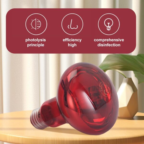 Hojalis 2 Pcs Infrared Heat Lamp Bulb, 100W Reptile Red Bulb Heat Lamp, Basking Spot Light Bulb, Tortoise Heat Lamp Bulb, Infrared Reptile Heat Lamp Bulb for Reptile, Lizard, Amphibian, Spider, Snake - Image 3