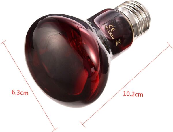 Yolispa Heat Lamp Light Bulb for Reptile Red Lights, Amphibian, Dog,Chicken and Other Animal Heating Use 75W - Image 6