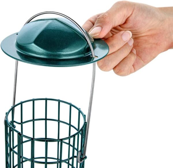 iBorn Metal Bird Feeders for Fat Ball Bird Feeders For Wild Birds Set of 2 Energy Fat Ball Holder Hanging Green Color Finish - Image 7