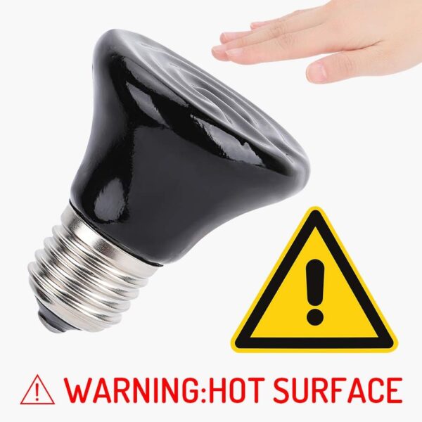 Reptile Heat Lamp 100W,Terrarium Ceramic Heat Emitter Bulb E27 Infrared Ceramic Heat Light Lamps for Reptiles/Tortoise/Chicken/Puppy - Image 3