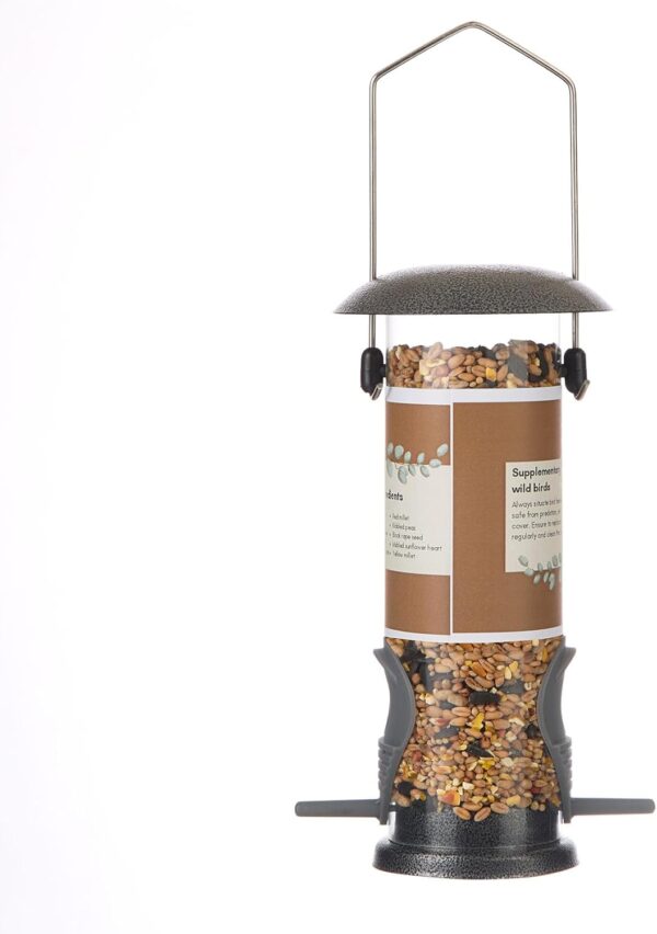 Emjeez Mart Wild Bird Seed Feeder Pre-Filled with Premium Seeds Plus Extra Seed packet,Sturdy Hanging Metal Design with Dual Perches, Refillable Lawn and Garden Outdoor use, bird feeders for Wild bird - Image 8