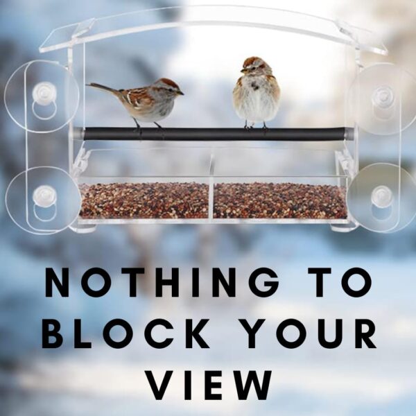 Window Bird Feeder - Clear View Outdoor Window Birdfeeder with Easy Refill, Strong Suction Cups - Image 2